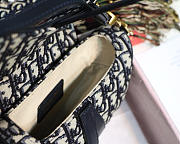 Dior Oblique Jacquard Canvas Calfskin leather Saddle Small Bag in Blue - 5