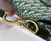 Dior Oblique Jacquard Canvas Calfskin leather Saddle Large Bag in Green - 3
