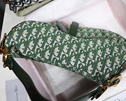 Dior Oblique Jacquard Canvas Calfskin leather Saddle Large Bag in Green - 5