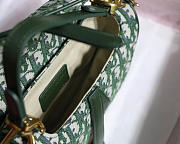 Dior Oblique Jacquard Canvas Calfskin leather Saddle Small Bag in Green - 5