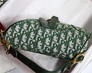 Dior Oblique Jacquard Canvas Calfskin leather Saddle Small Bag in Green - 6