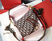 Dior Oblique Jacquard Canvas Calfskin leather Saddle Large Bag in Brown - 3