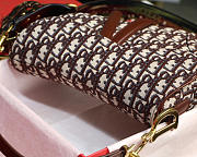 Dior Oblique Jacquard Canvas Calfskin leather Saddle Large Bag in Brown - 5