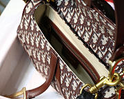 Dior Oblique Jacquard Canvas Calfskin leather Saddle Large Bag in Brown - 6