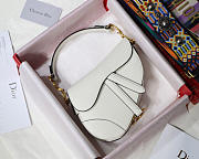 Dior Oblique Calfskin leather Saddle Small Bag in White - 1