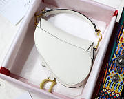Dior Oblique Calfskin leather Saddle Small Bag in White - 3