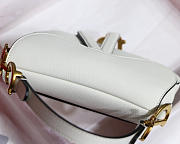Dior Oblique Calfskin leather Saddle Small Bag in White - 5