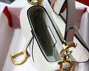 Dior Oblique Calfskin leather Saddle Small Bag in White - 6