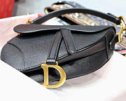 Dior Oblique Calfskin leather Saddle Small Bag in Black - 2