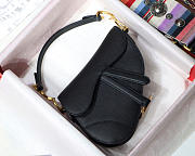 Dior Oblique Calfskin leather Saddle Small Bag in Black - 3