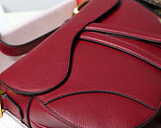 Dior Oblique Calfskin leather Saddle Large Bag in Wine Red - 3