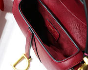 Dior Oblique Calfskin leather Saddle Small Bag in Wine Red - 6