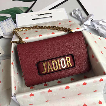 Dior Jadior Wine Red Leather shoulderbag for Women