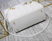 Dior Lady White Handbag With Gold Hardware 24CM - 2