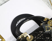 Dior Lady Black Handbag With Gold Hardware 24CM - 5