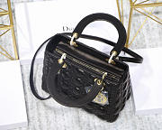 Dior Lady Black Handbag With Gold Hardware 24CM - 4