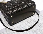 Dior Lady Black Handbag With Gold Hardware 24CM - 3