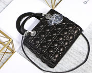 Dior Lady Black Handbag With Silver Hardware 24CM - 1