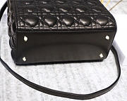 Dior Lady Black Handbag With Silver Hardware 24CM - 4