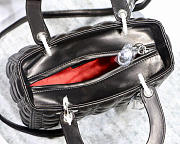 Dior Lady Black Handbag With Silver Hardware 24CM - 3