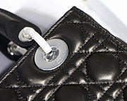 Dior Lady Black Handbag With Silver Hardware 24CM - 2