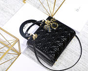 Dior Lady Handbag in Black With Gold Hardware 24CM - 6
