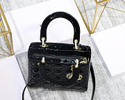 Dior Lady Handbag in Black With Gold Hardware 24CM - 4
