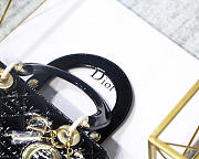Dior Lady Handbag in Black With Gold Hardware 24CM - 3