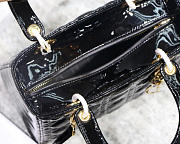 Dior Lady Handbag in Black With Gold Hardware 24CM - 2