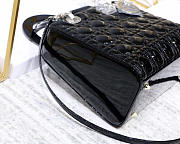 Dior Lady Handbag in Black With Silver Hardware 24CM - 6
