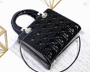 Dior Lady Handbag in Black With Silver Hardware 24CM - 5