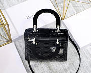 Dior Lady Handbag in Black With Silver Hardware 24CM - 4