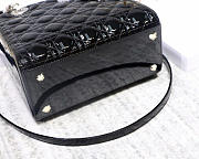 Dior Lady Handbag in Black With Silver Hardware 24CM - 3