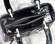 Dior Lady Handbag in Black With Silver Hardware 24CM - 2