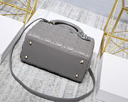 Dior Lady Gray Handbag With Silver Hardware 24CM - 2