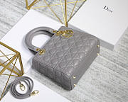 Dior Lady Gray Handbag With Gold Hardware 24CM - 1