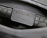 Dior Lady Gray Handbag With Gold Hardware 24CM - 3