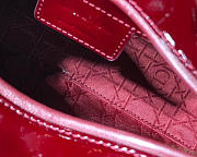 Dior Lady Wine Red Handbag With Silver Hardware 24CM - 6