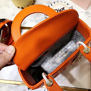 Dior Lady Dior Leather Orange Handbag 20CM - 6