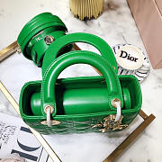 Dior Lady Dior Leather Green Handbag 20CM - 6