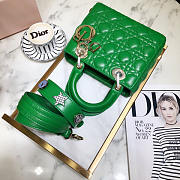 Dior Lady Dior Leather Green Handbag 20CM - 5