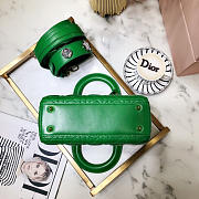 Dior Lady Dior Leather Green Handbag 20CM - 3