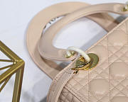 Dior Lady Light Pink Handbag With Gold Hardware 24CM - 4