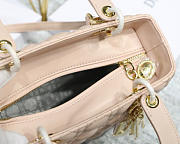 Dior Lady Light Pink Handbag With Gold Hardware 24CM - 3