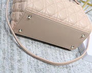 Dior Lady Light Pink Handbag With Silver Hardware 24CM - 6