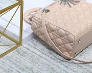Dior Lady Light Pink Handbag With Silver Hardware 24CM - 5