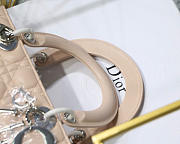 Dior Lady Light Pink Handbag With Silver Hardware 24CM - 4