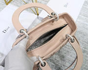 Dior Lady Light Pink Handbag With Silver Hardware 24CM - 2