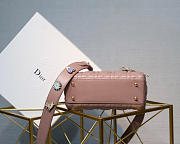 Dior Lady Lambskin Pink Handbag 20CM - 4