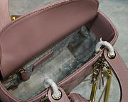 Dior Lady Lambskin Pink Handbag 20CM - 3